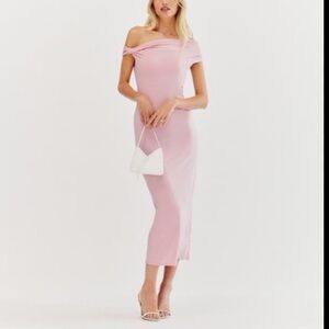 Reformation Blush Pink One-Shoulder Midi Dress